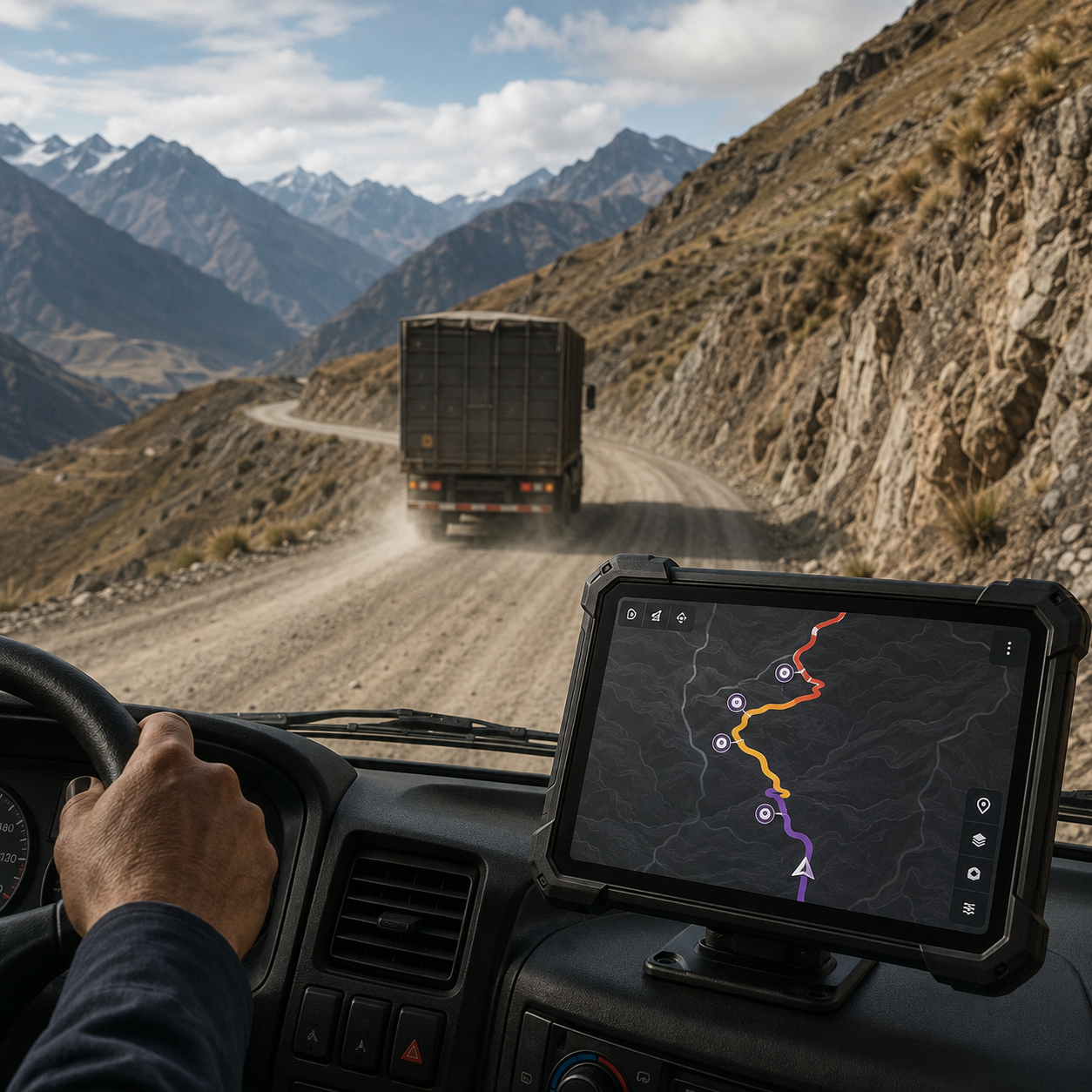 Navegación offline con velocidades por tramo y puntos de riesgo